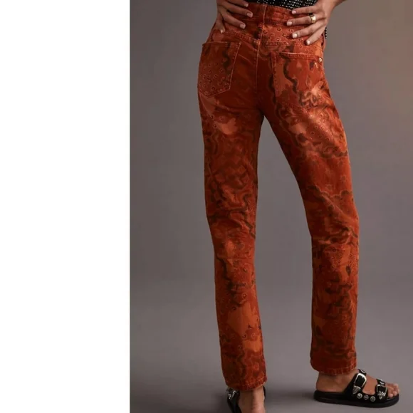 Pilcro Slim Boyfriend Orange Rockstar Skinny Jeans size 25 - Picture 4 of 11